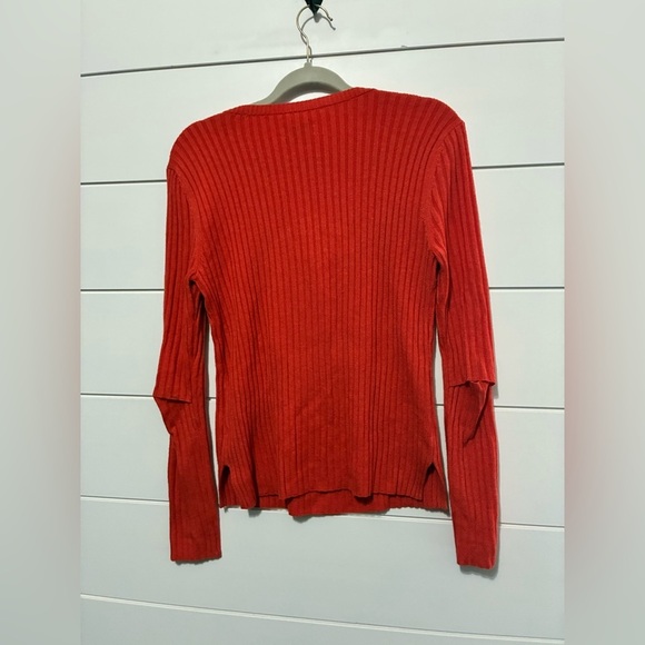 Frame Overlap Long Sleeves Keyhole Rib wool Sweater size M - Picture 7 of 8